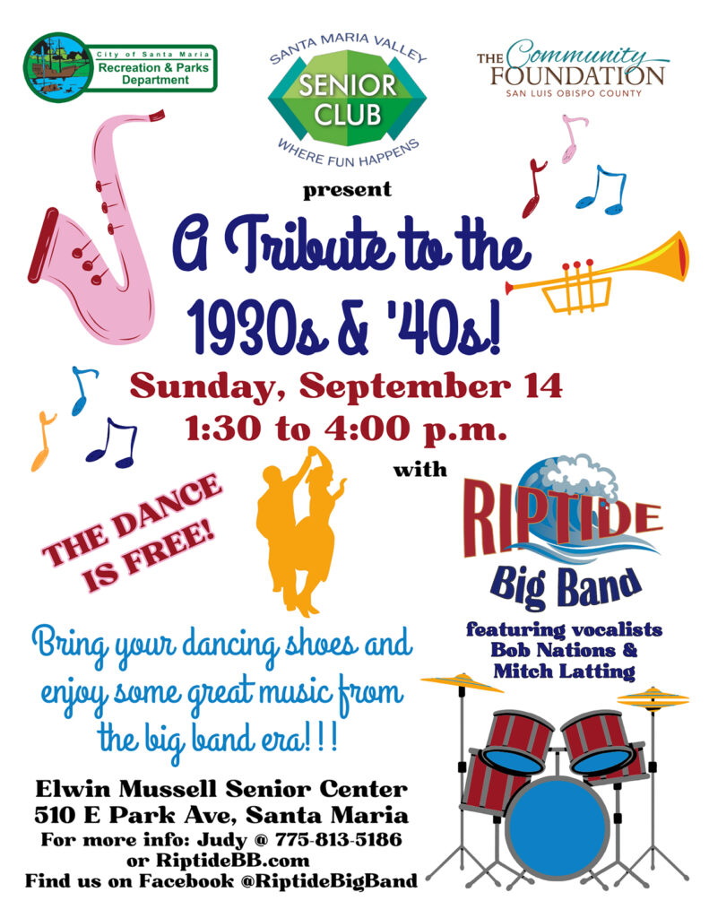 RipTide Big Band Dance @ Elwin E. Mussell Senior Citizens Center