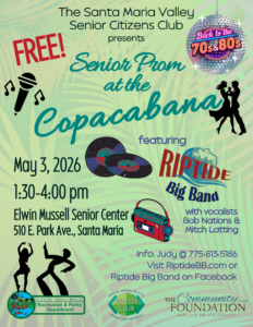 Senior Prom at the Copacabana with RipTide! @ Elwin E. Mussell Senior Citizens Center